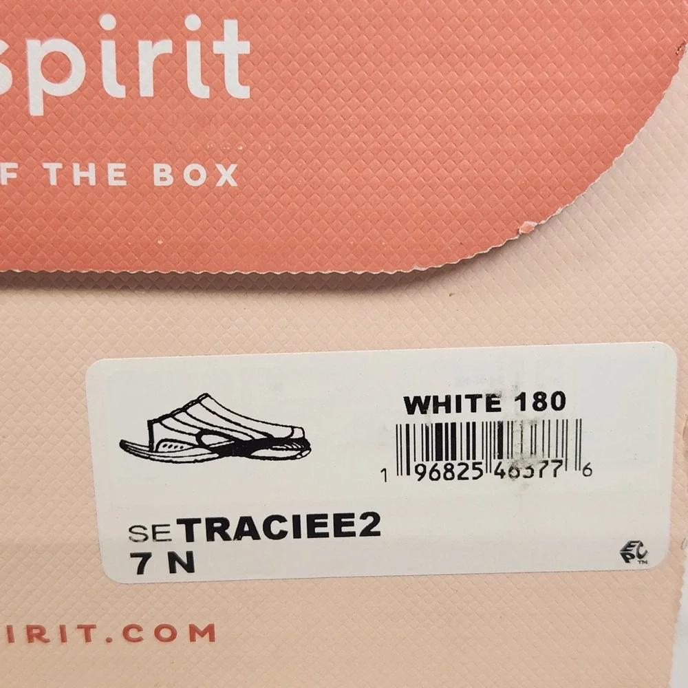 Easy Spirit Traciee Sandal Women Size 7 NARROW White Floral Comfort Slide Shoes